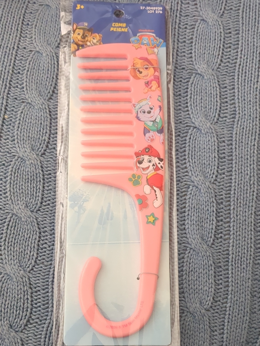 Paw Patrol Pink Wide-Tooth Kids Comb with Character Print